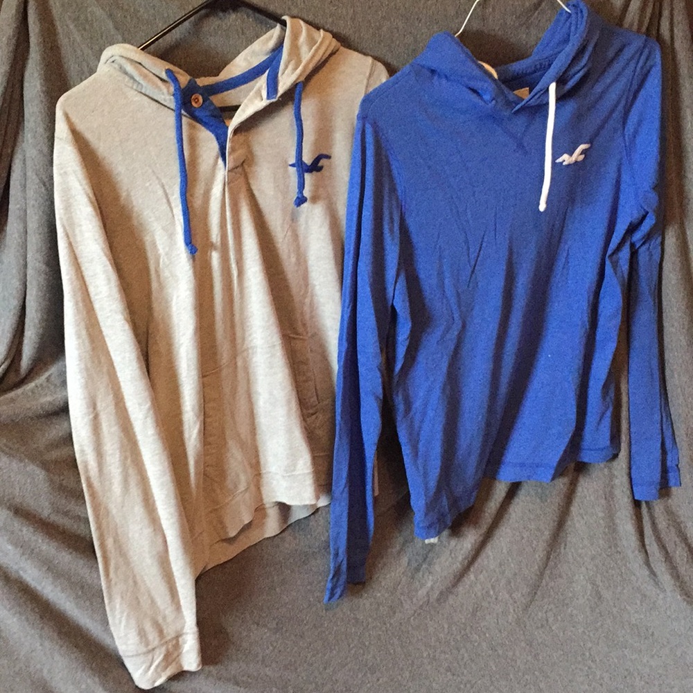 Hollister lightweight hoodies gray and blue
